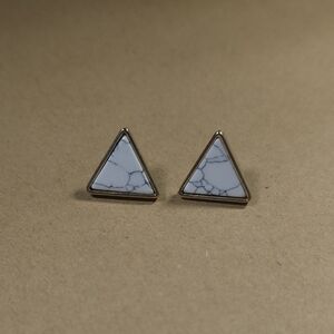 Triangle Marble Stud Earrings